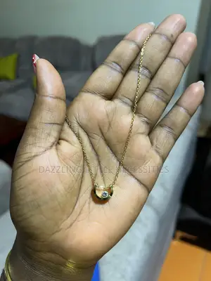 Golden Arc Stainless Steel Necklace for Ladies - Gold