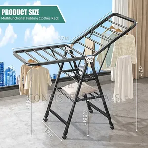 Foldable Clothes Drying Rack, 150CM 3-Tier Large
