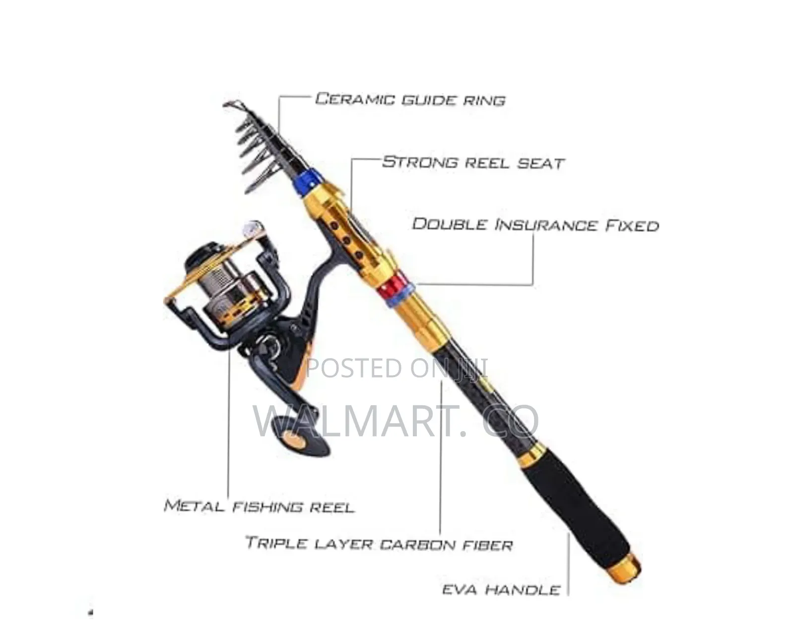 Complete Fishing Gear Kit With Rod Reel Hooks and Line