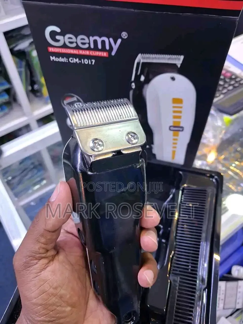 Rechargeable Geemy Hair Clipper With Removable Blades