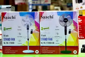 2pc Saachi 16inch Stand Fan With Remote Control, 3 Speed Setting