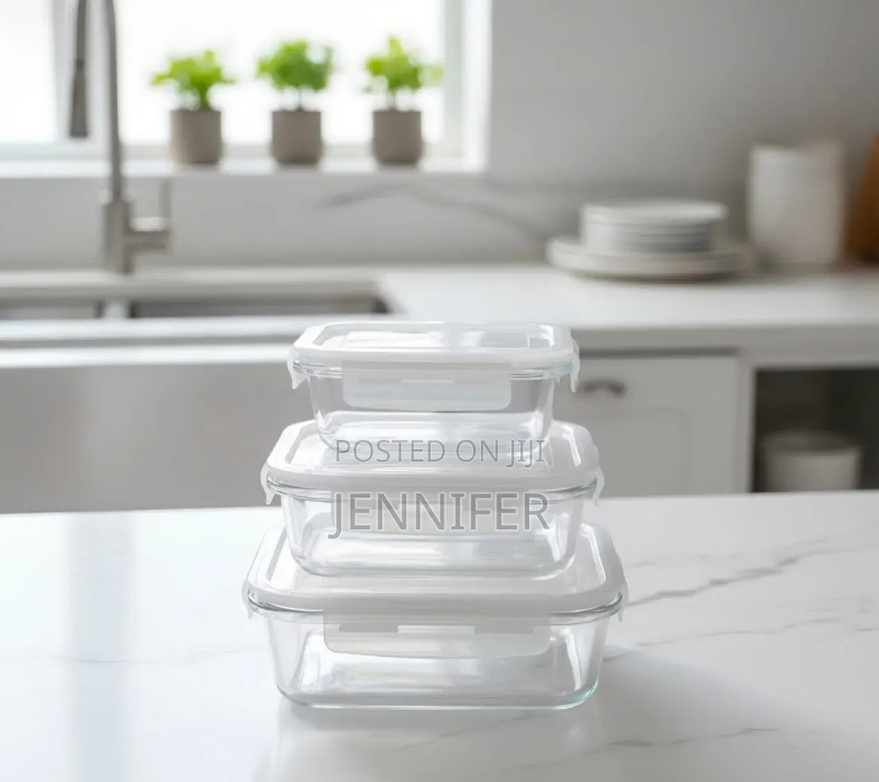 3pcs Borosilicate Glass Food Storage Containers