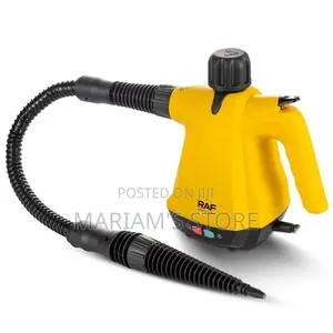 Handheld Steam Cleaner Featuring a Bright Yellow Design.