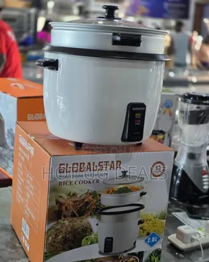 Globalstar 2.8L Electric Rice Cooker With Steamer, Tempered Glass Lid