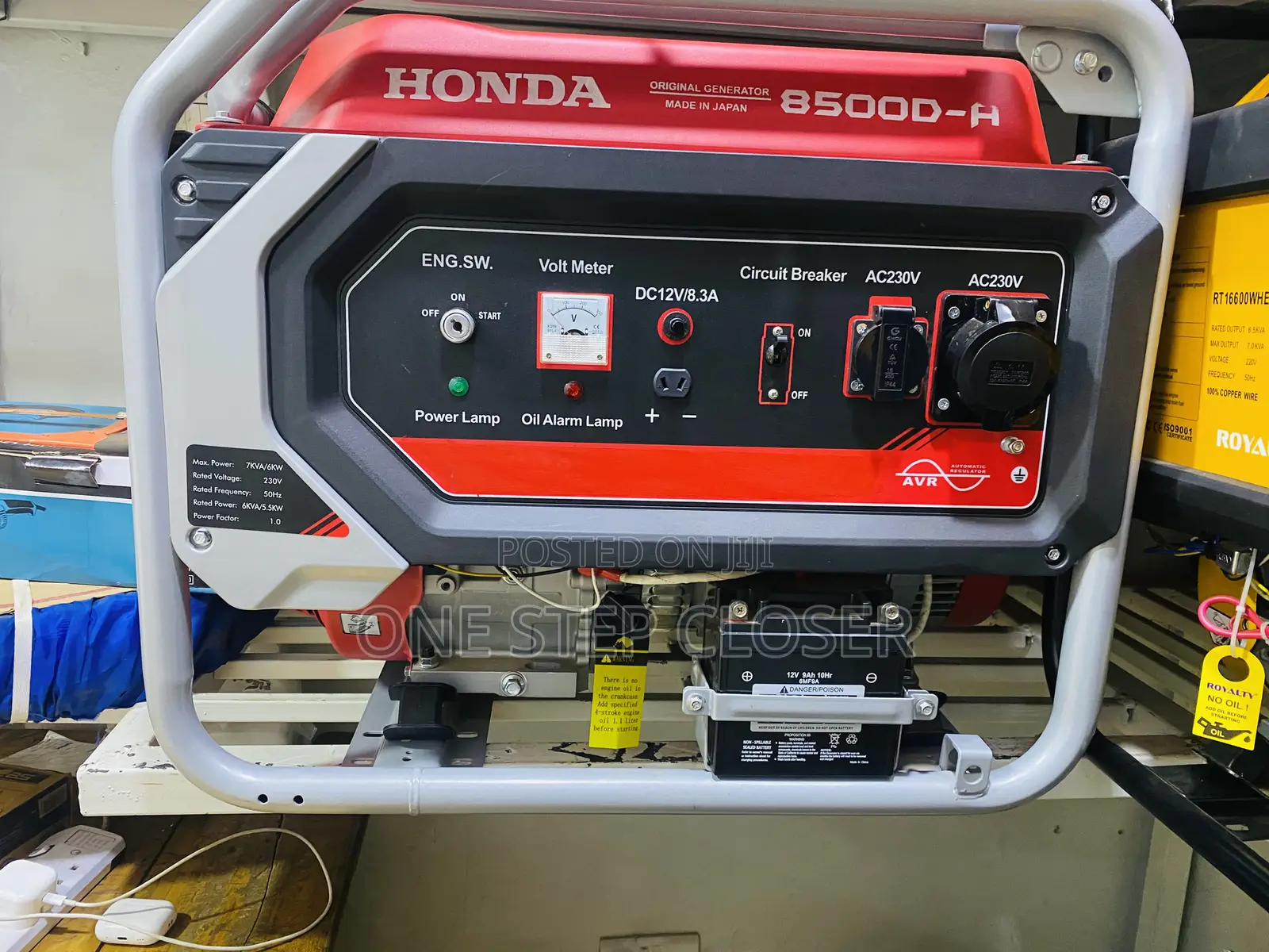 7KVA Original Honda Generator Japan Make Model 8500d-A