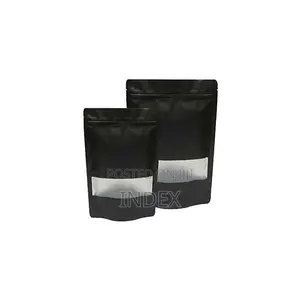 50 PC Ziplock Airtight Standee Stand Up Black Food Grade Polythene