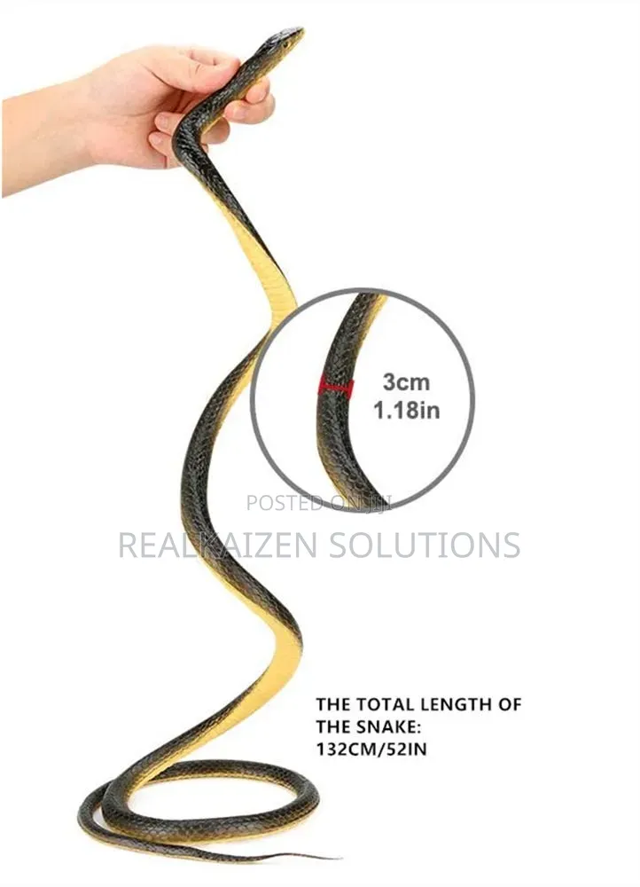 Realistic Fake Rubber Snake Toy| Pranks| Halloween| Garden Prop 132cm