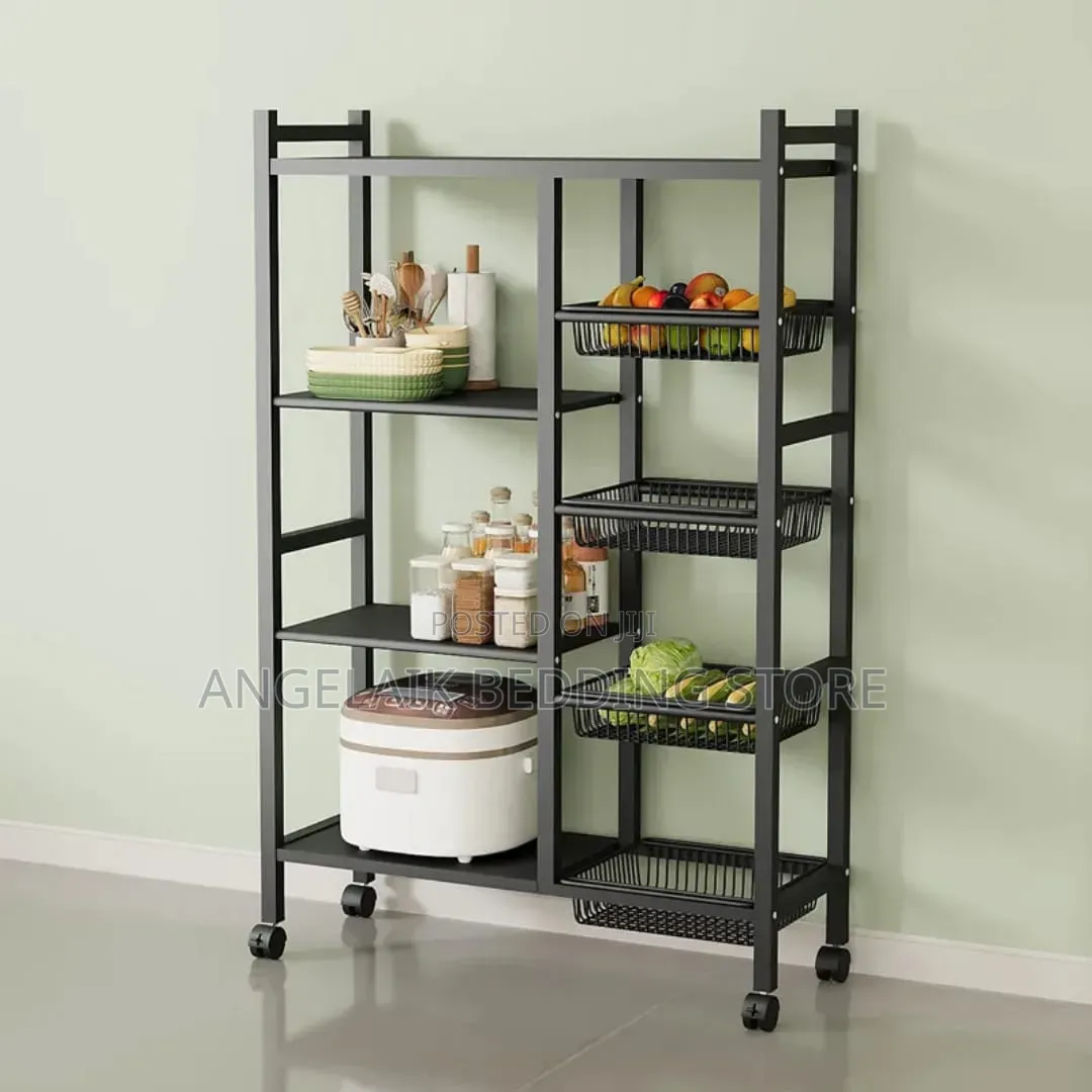 Mobile Kitchen Storage Rack With Baskets
