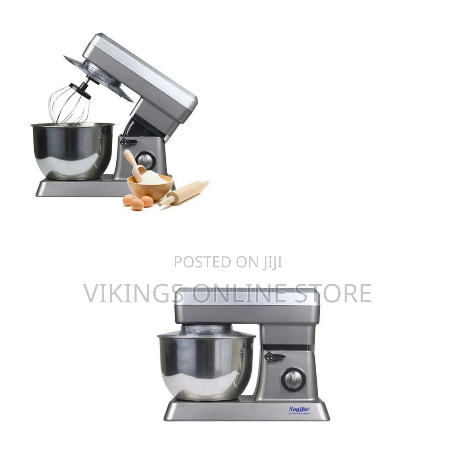 Silver Sonifer Stand Mixer, SF-8083 a Durable Metallic Housing