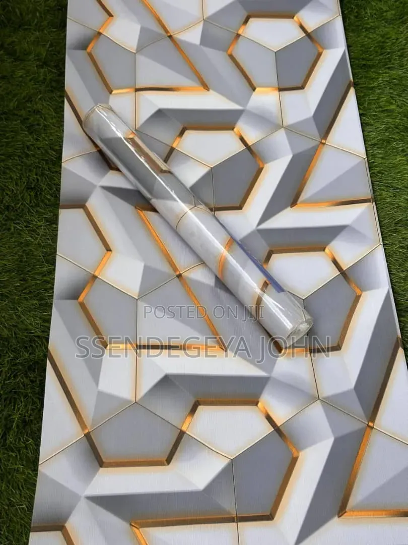 Rustic, 3D Stone-Patterned Wallpaper