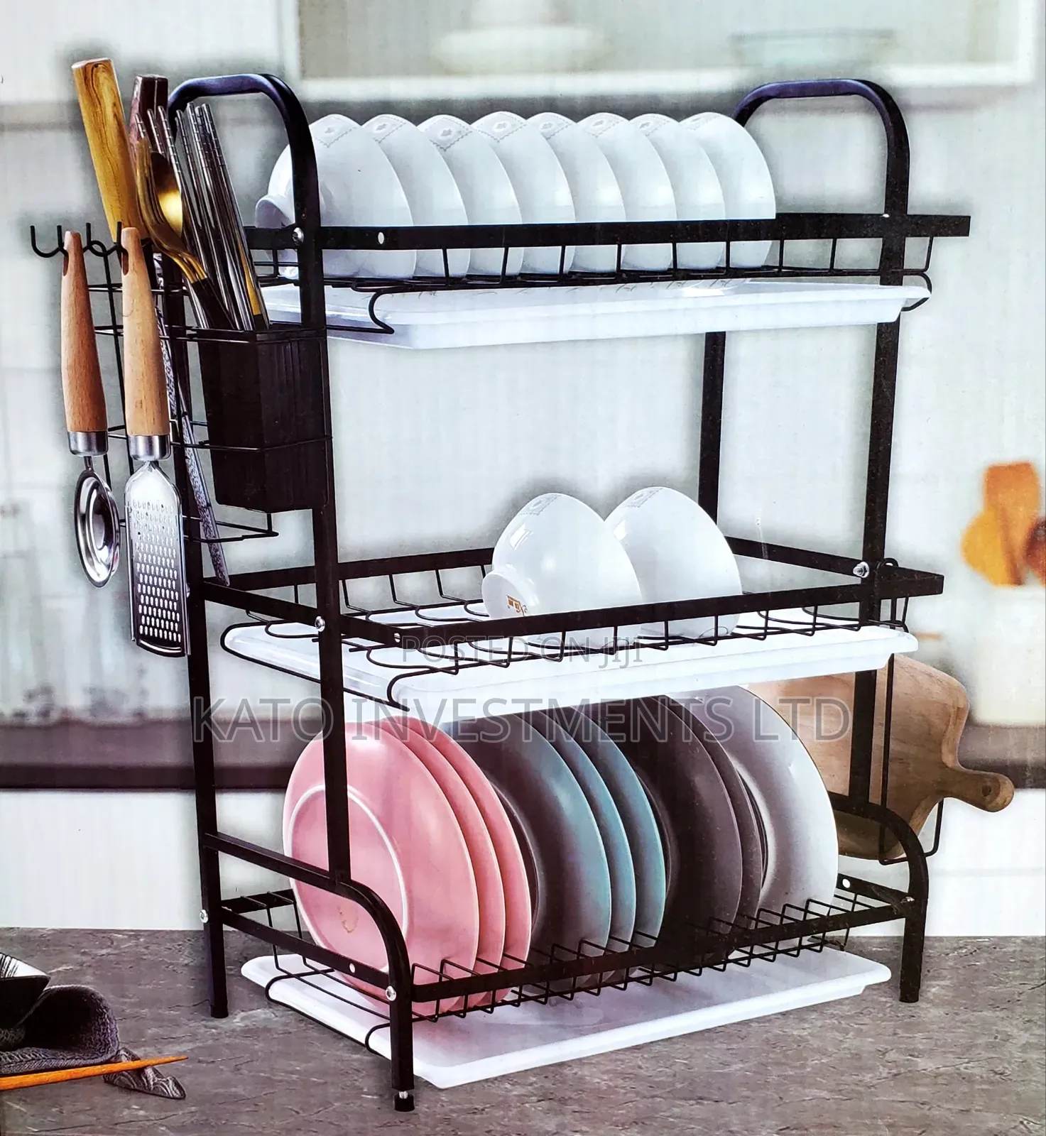 Kitchen Rack Tree-Tier Design Dish Organizer