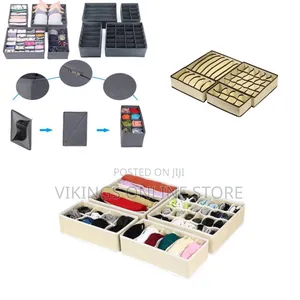 Set of 4 Foldable Storage Box Dresser Drawer Divider Wardrobe