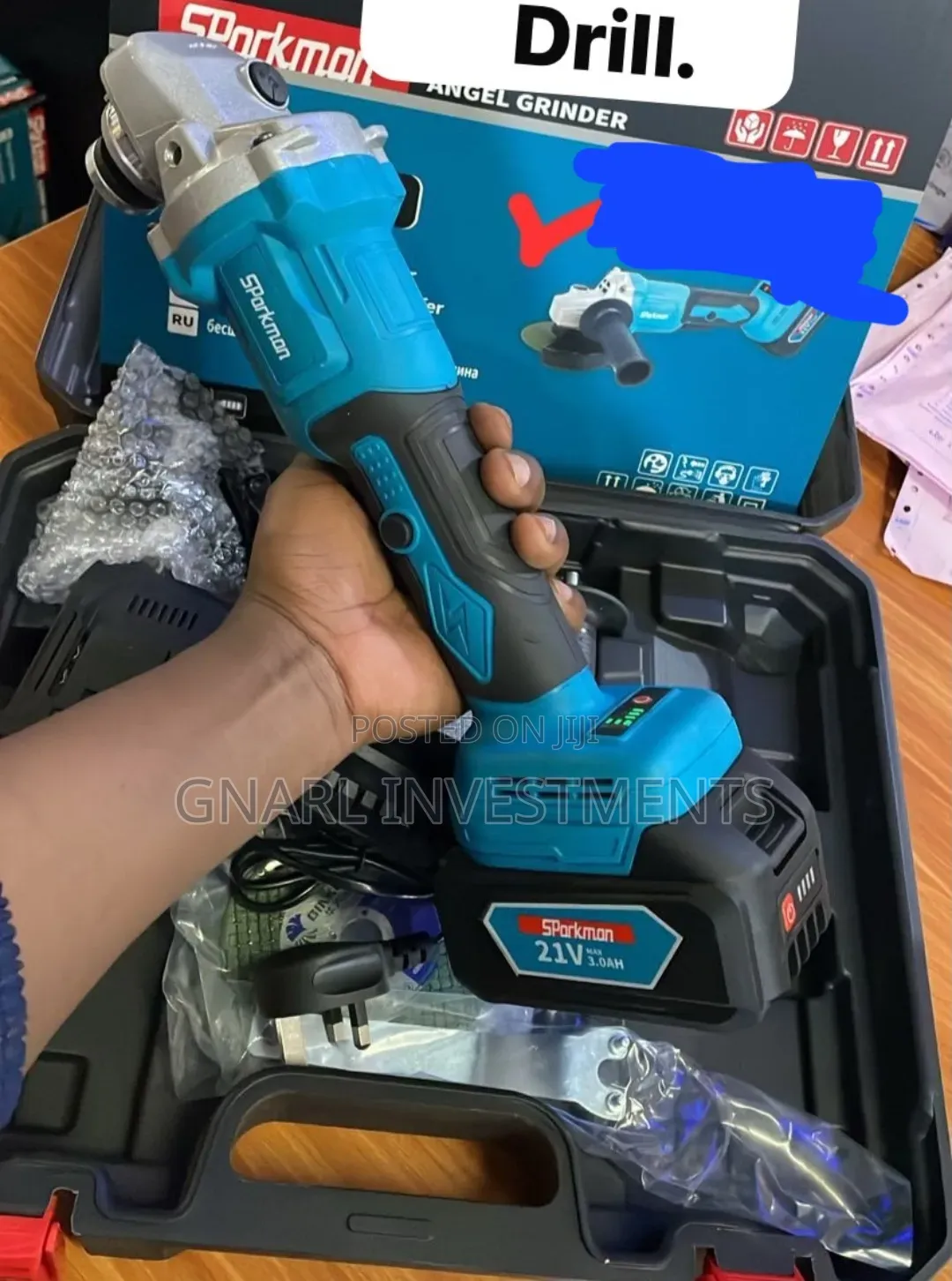 21V Sparkman Cordless Angle Grinder