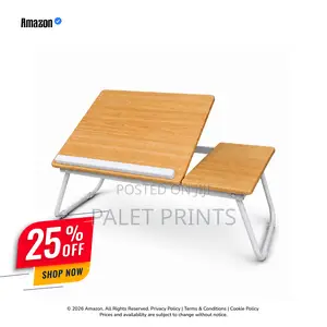 Wooden Surface Portable Foldable Adjustable Gaming PC Table for Bed