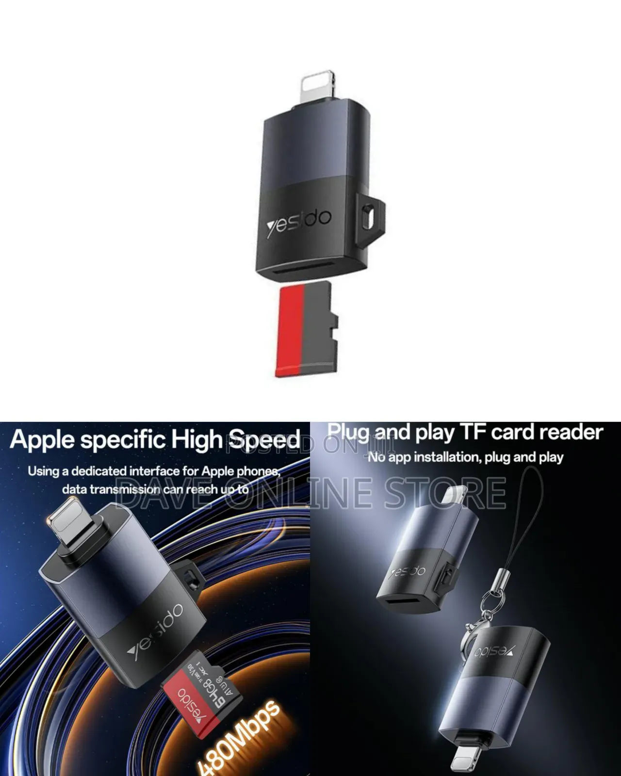 Yesido GS38 Lightning to TF Card Reader