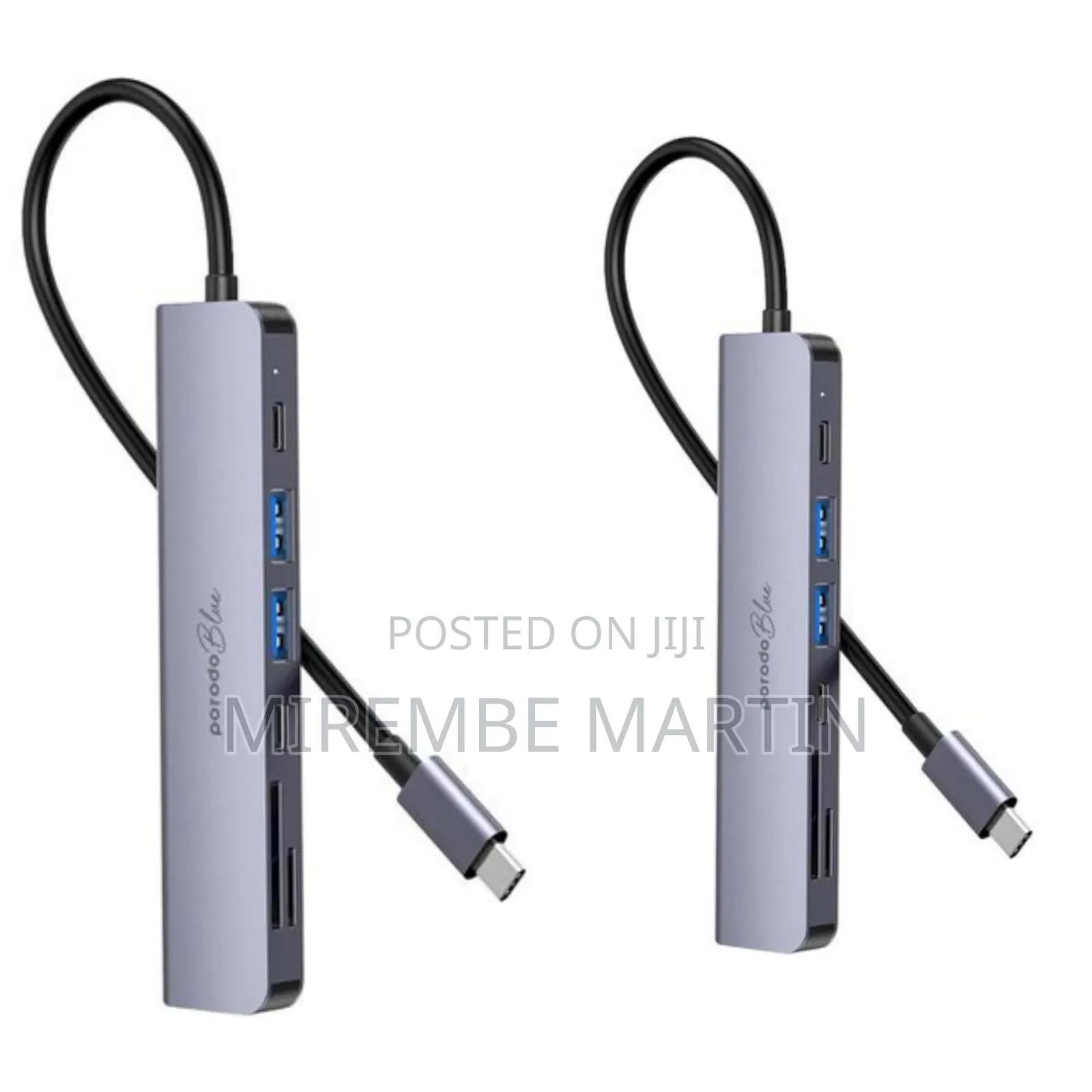 Porodo Blue 7in1 Hub HDMI 2xusb-a 2xusb-C SD