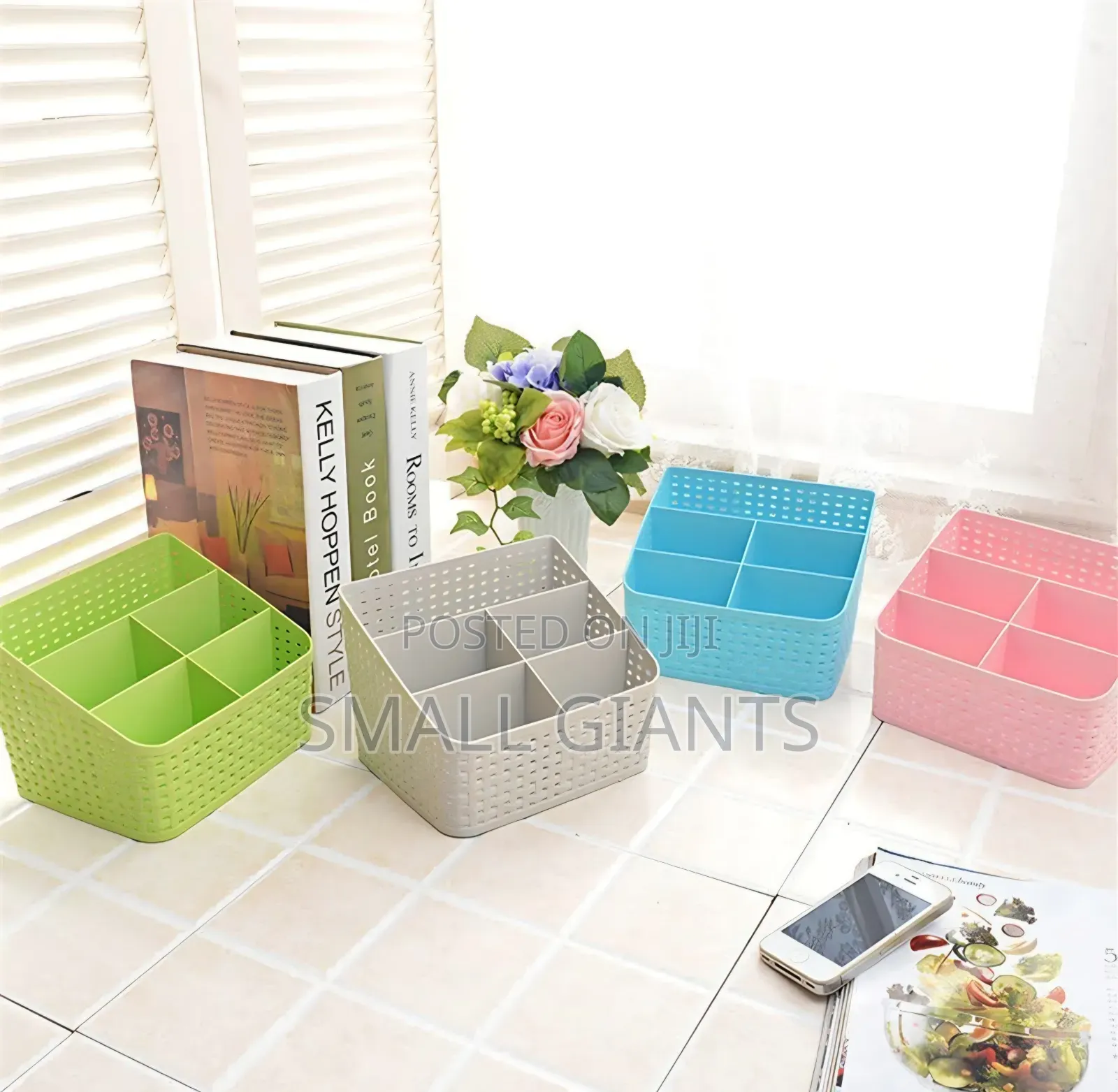 Desk Organizer With Multiple Compartments for Cosmetics or Stationery.