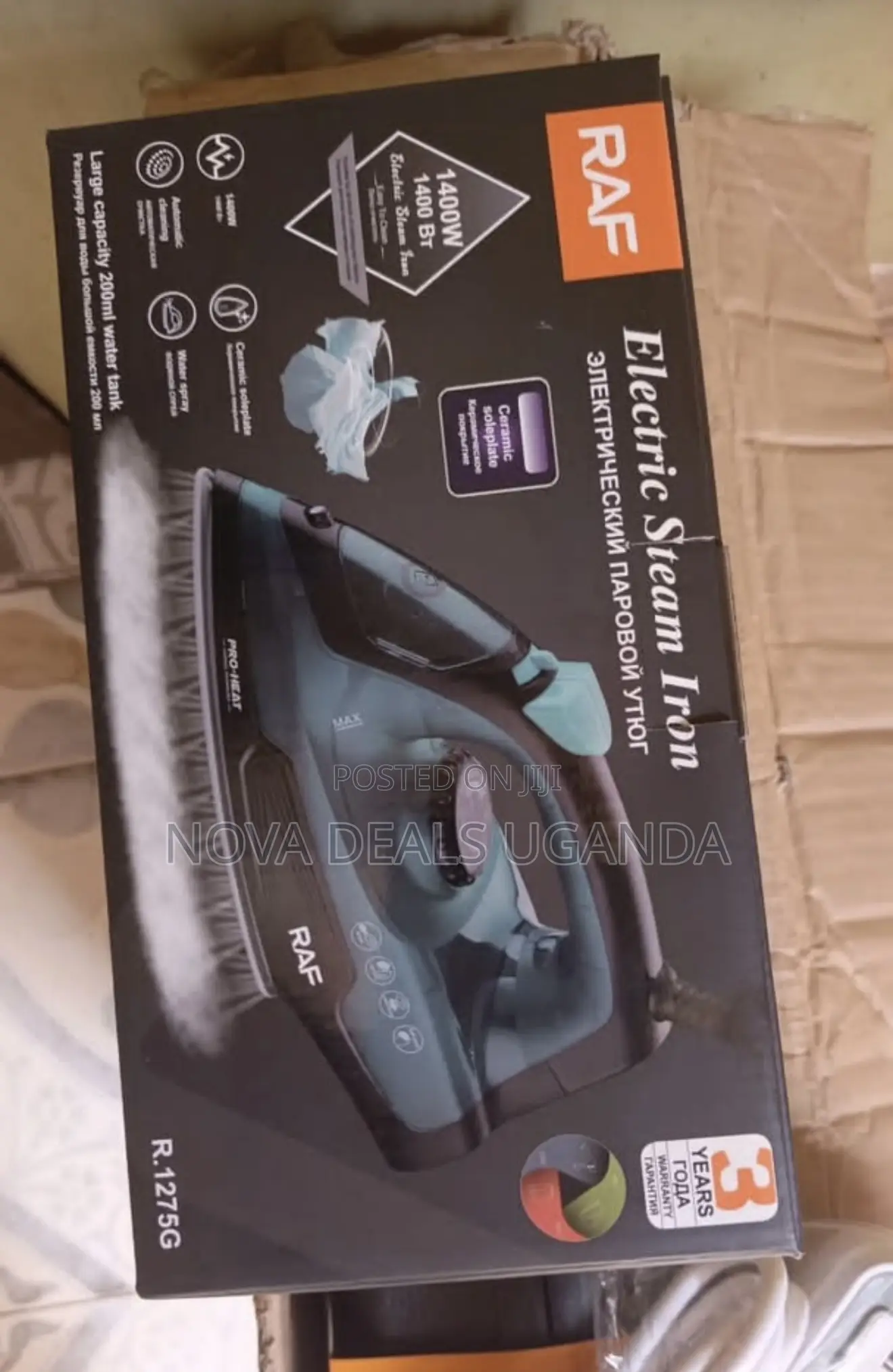 Raf Portable Steam Iron, 1400W Ceramic Soleplate, Fast Heating