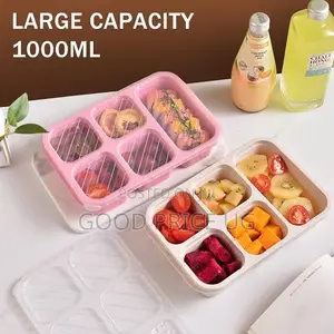 Foldable, 4-Compartment Silicone Lunch Box