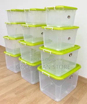 4pcs Lockable /Clear Body/Dust-Proof Plastic Storage Boxes