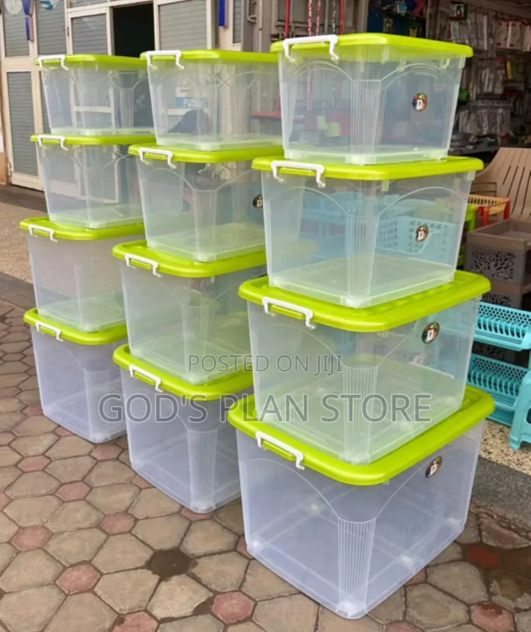 4pcs Lockable /Clear Body/Dust-Proof Plastic Storage Boxes
