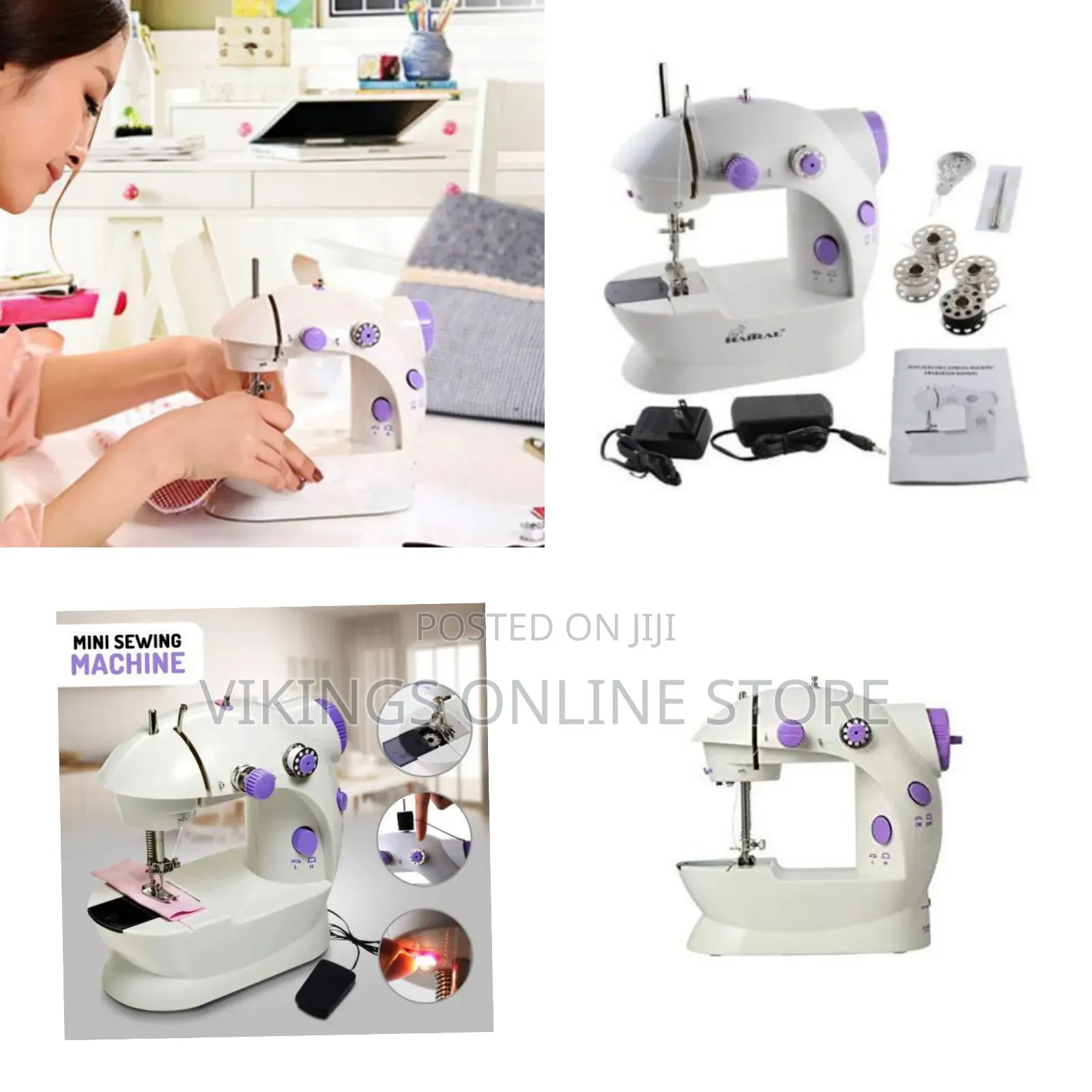 Sew Easy Mini Sewing Machine - White,Purple