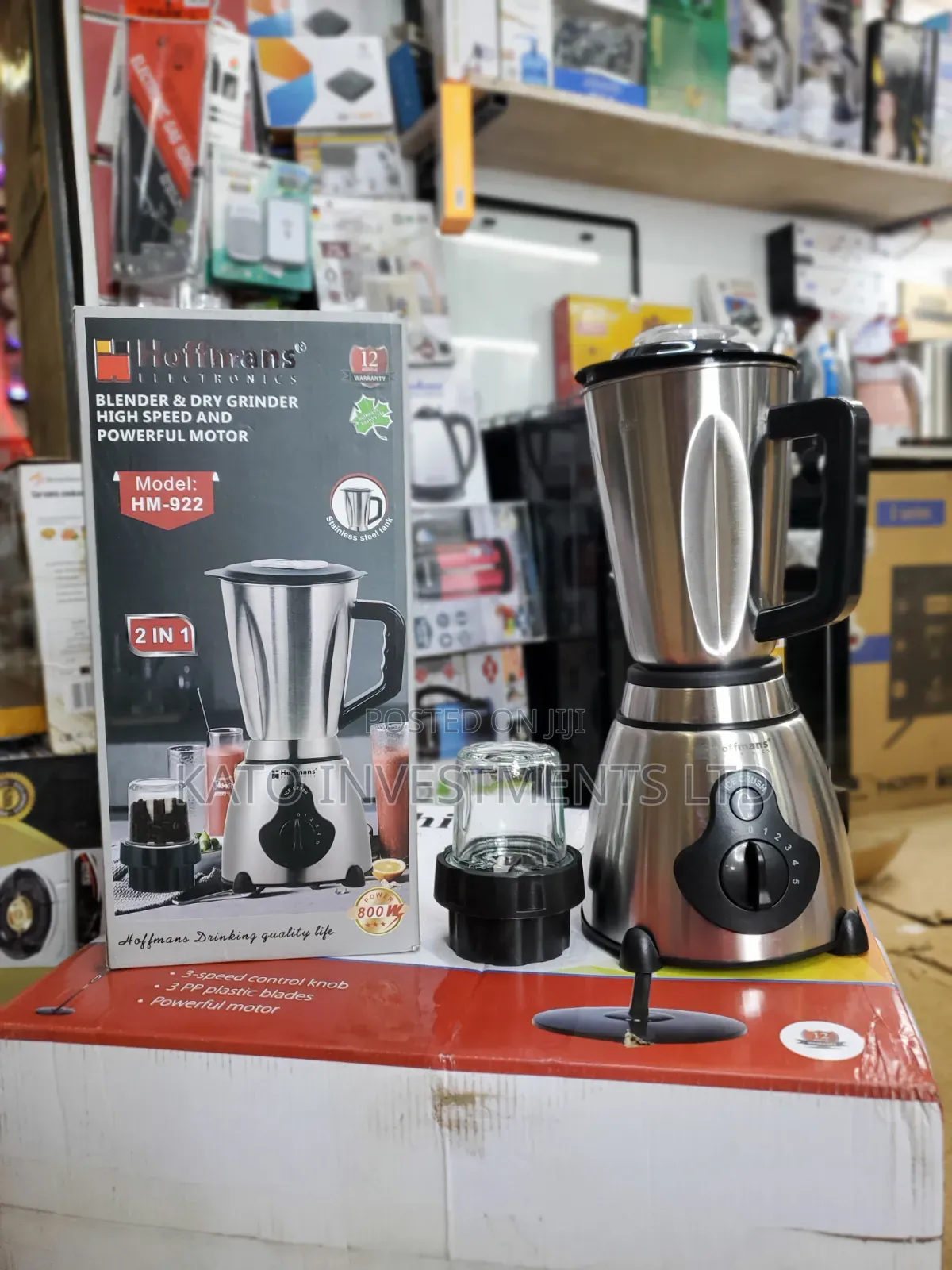 2 in 1 Hm-922 Stainless Steel Hoffmans Electric Blender