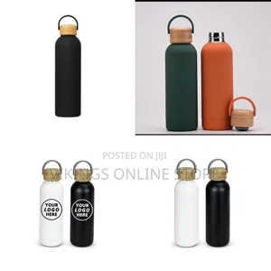 1 Piece of Printable Stainless Steel Water Bottle With Wooden Lid ISI