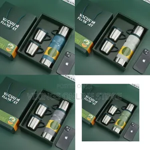 680ml Gift Box Set Flask With 2 Cup Double-Layer Stainless Steel