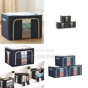 3 Pieces of 66L Clothes Bag Organizer With Window Zipper Carry