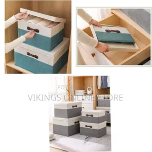 4 Pack Decorative Foldable Clothes Storage Boxes Toy Containers