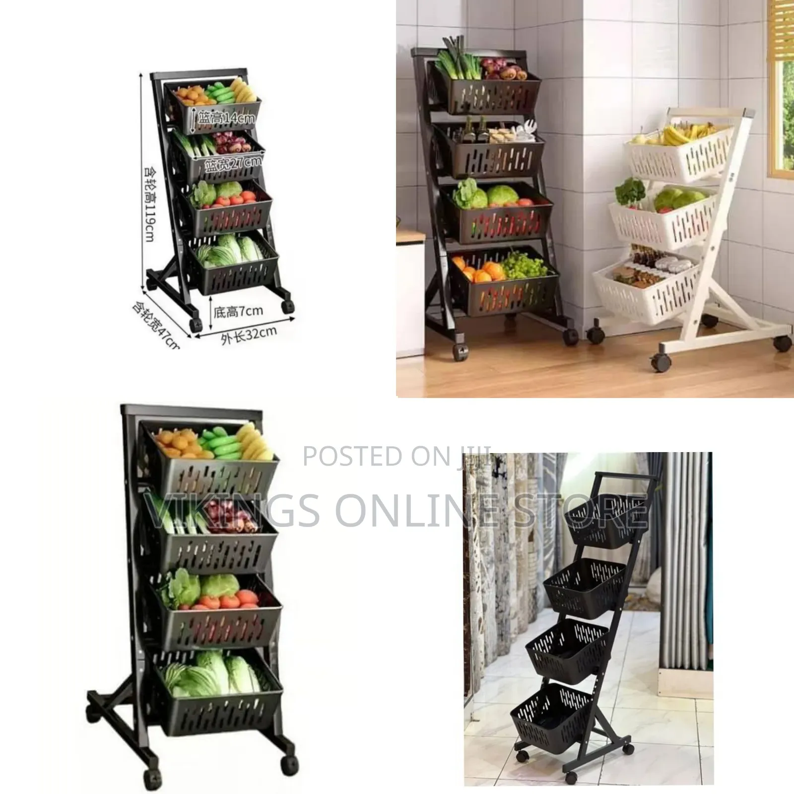 Kitchen Fruit Vegetable Storage Stackable Metal Wire Basket Stand