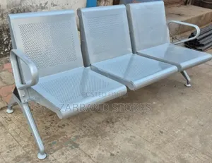 Perforated Mild Steel 3-Seater Waiting Chair Bench