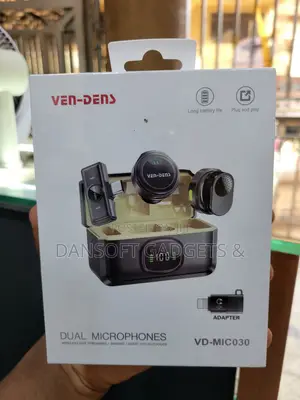 VEN-DENS Dual Wireless Microphone-Lightning Adapter Included