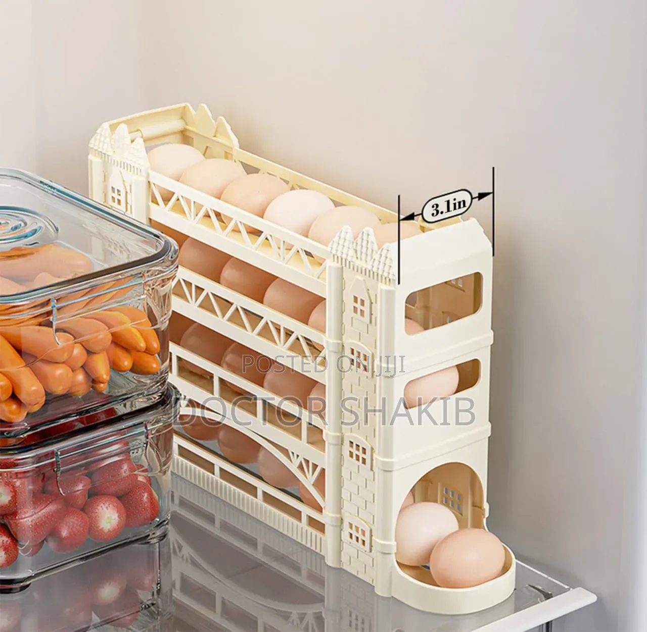 4-Tier Gravity-Fed Egg Dispenser