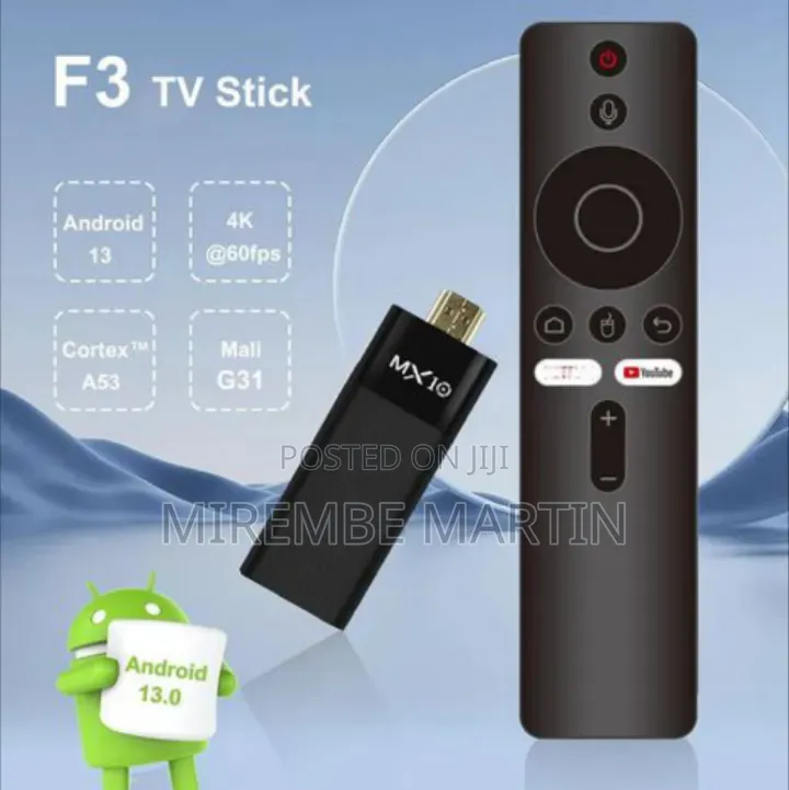 MX10 F3 Android TV Stick With Remote Control,