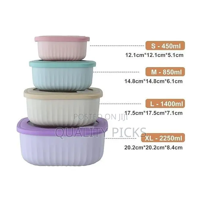 4 Pieces Food Storage Containers With Lids Plastic