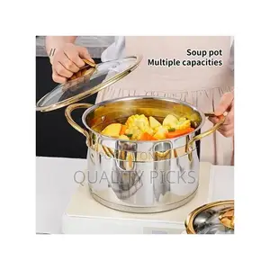 Stock Pot, Stainless Steel Pot With Lid for Induction Cookware