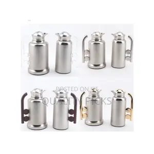 2 Piece Set of 1L 0.7L Vacuum Flask Matte Chrome