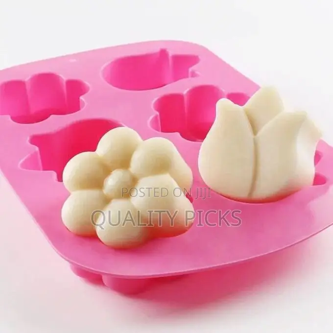 6-Cavity Flower Candle Soap Molds Silicone