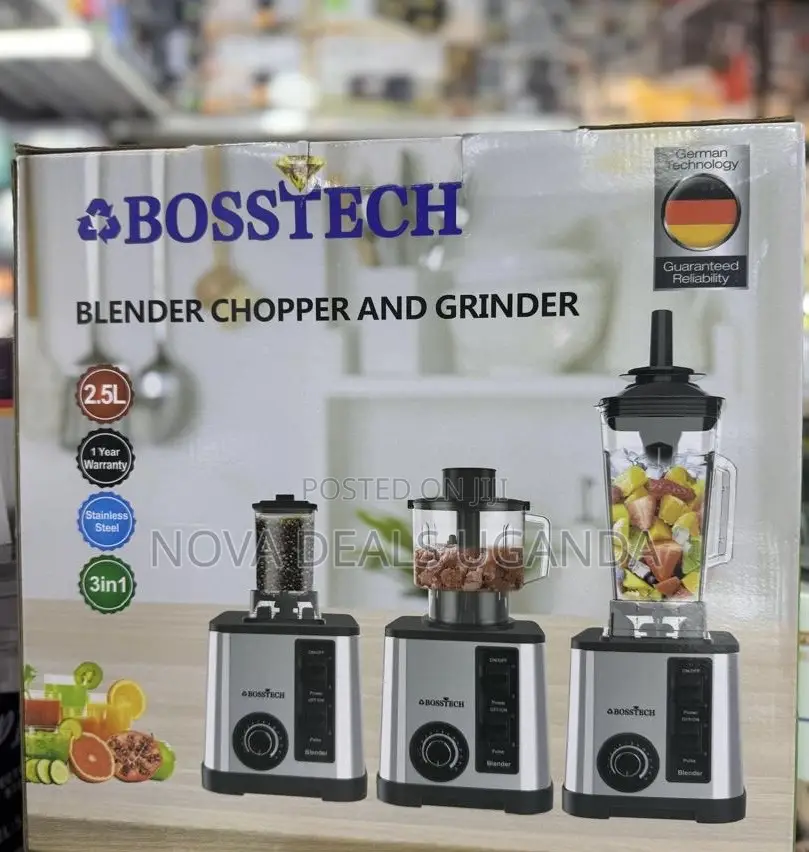 2.5L Bosstech 3-in-1 Heavy Duty Blender Chopper and Grinder