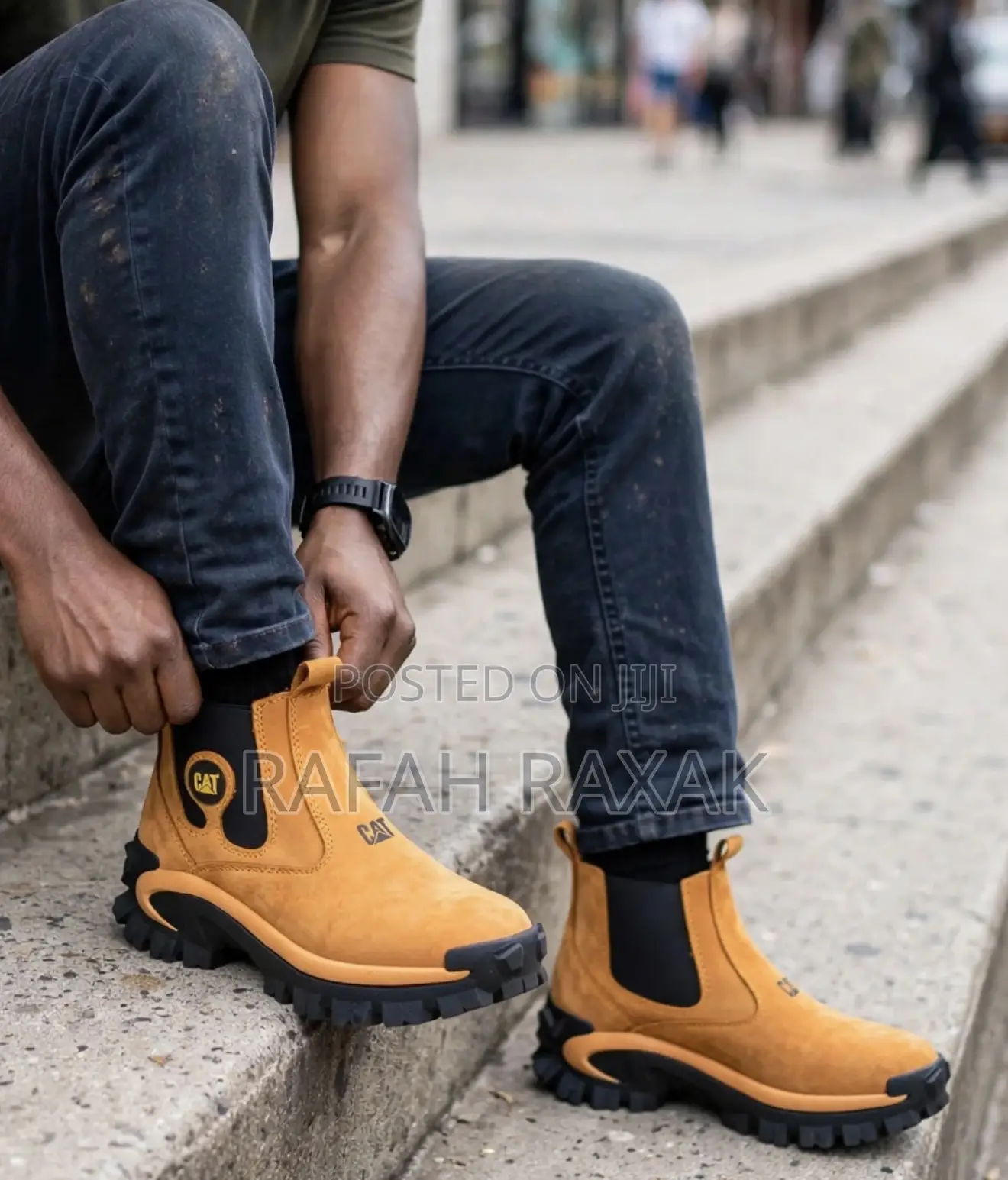 Men’s Yellow/Black CATERPILLAR Work Ankle Boots