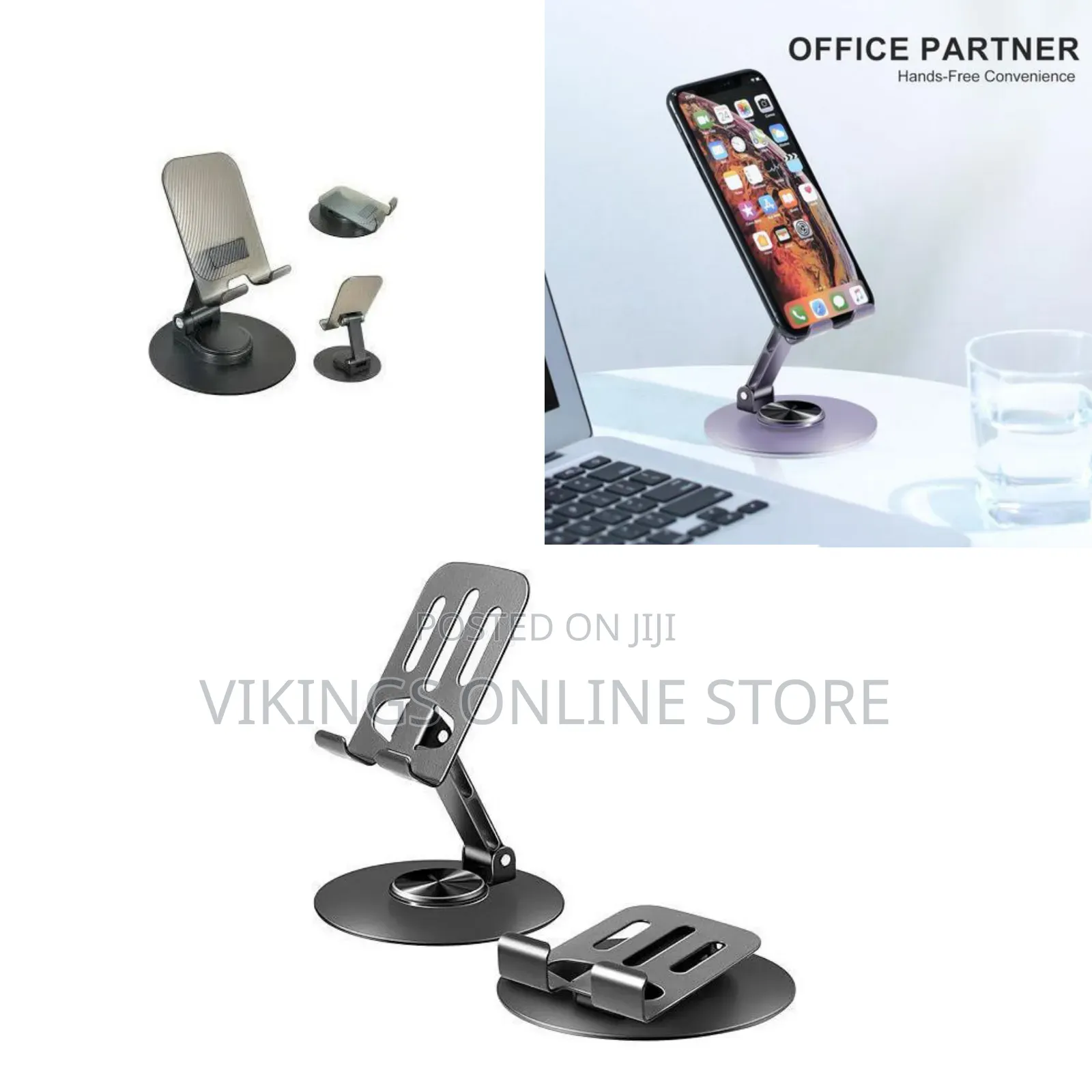 360° Rotatable Adjustable Phone Stand for Desk, Foldable Cell Phone