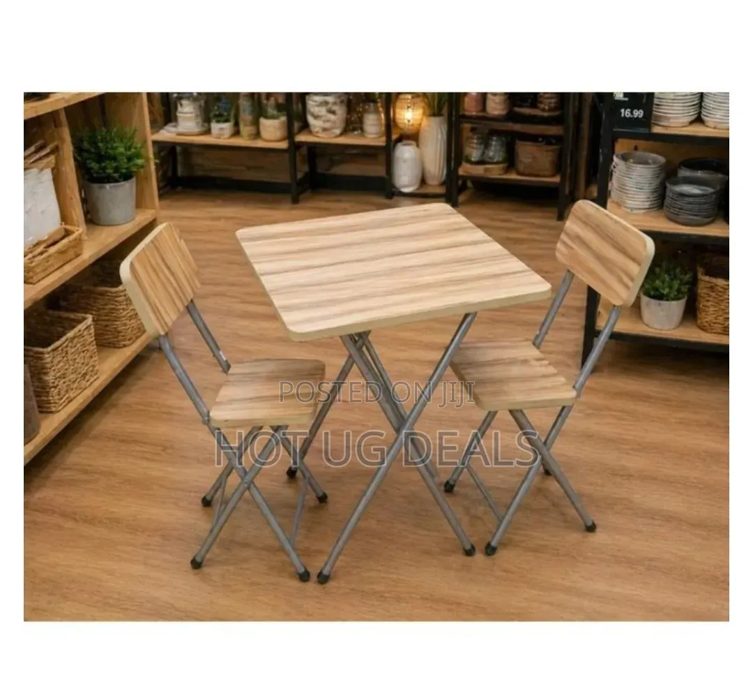 Foldable Wooden Reading Table 2 Chair Set | Space-Saving