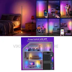 Dimmable Corner LED Floor Lamp RGB+IC, 72 LED Connected Floor Lamp