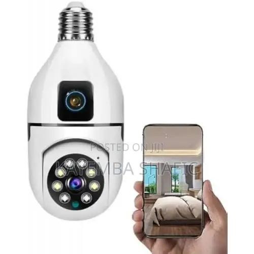 Dual Lens Wifi Light Bulb Security Camera 360 PTZ CCTV IP Cam
