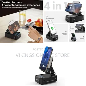 Cell Phone Stand With Instant Wireless Induction Bluetooth Speaker