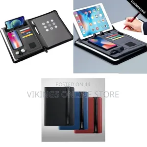 A4 Leather Document Portfolio Folder With Power Bank Gift Box Business
