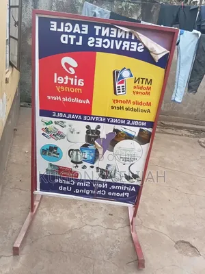 Sign Post for Kiosks Moblie Money and Shops