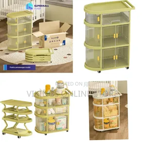 3-Tier Kitchen Trolley Rack With Wheels Multipurpose Baby Cart